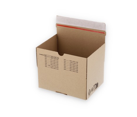 ASD/10: 169 x 130 x 70 mm. Sūtījumu kaste ar automātisko apakšu un līmlenti aizvēršanai. 1
