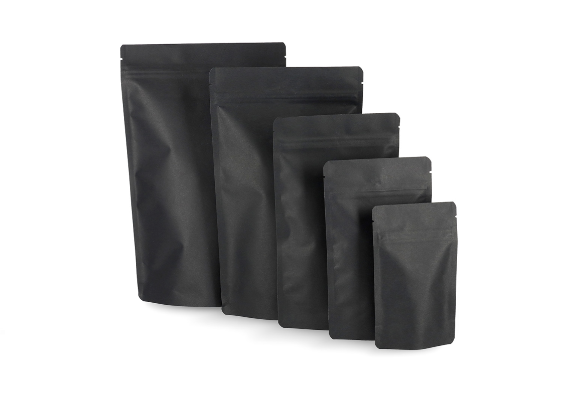 DOY-J: Melni stāvo tipa Doypack maisiņi, 100 gab.  1