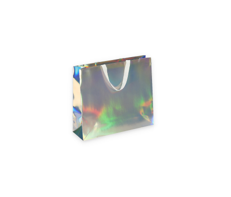 HOLO-2: 400x120x350 mm Luksusa papīra hologrāfiskā soma ar auduma rokturiem 3
