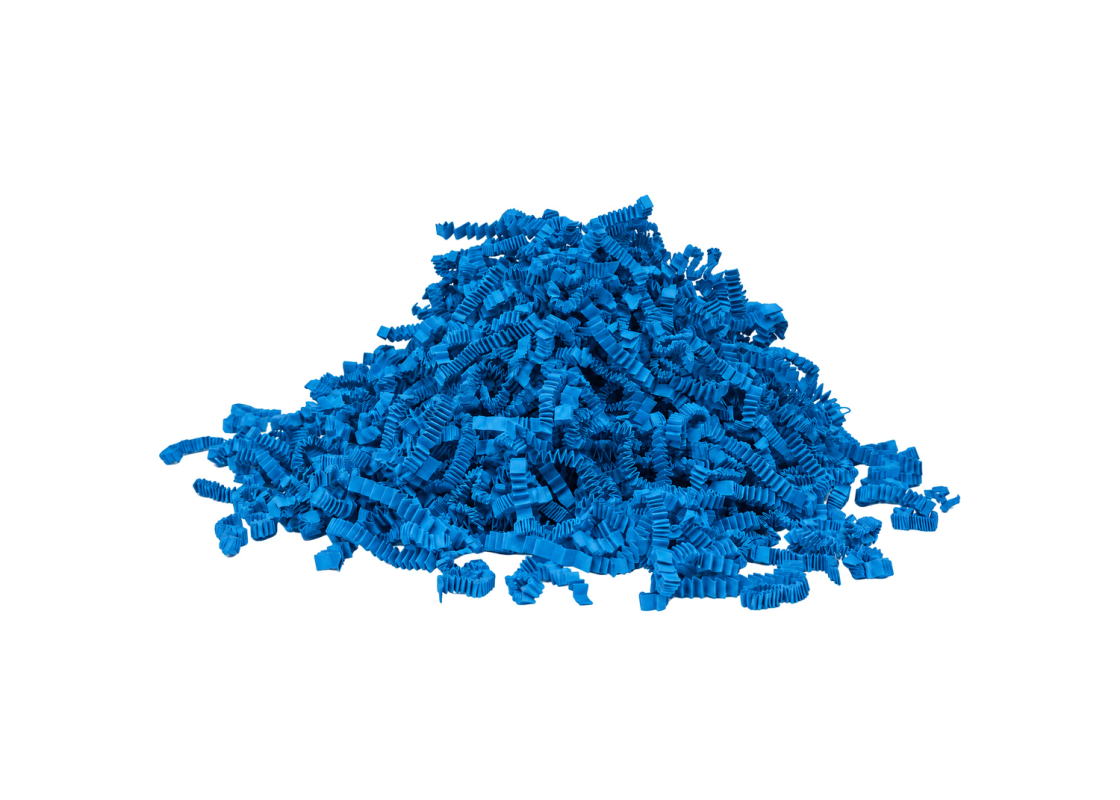 PDR-01/M: Zilā krāsā sasmalcināts papīrs, 100 g 1