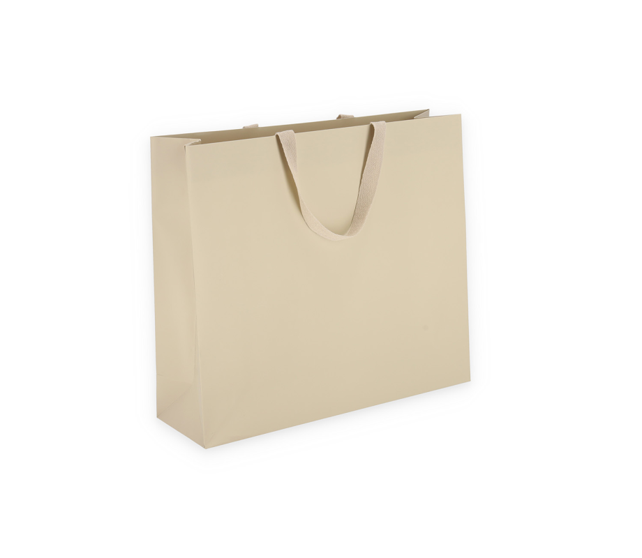 OMG-5: 400x120x350 mm Laminēts papīra dāvanu maisiņš ar ielīmētiem auduma rokturiem 1