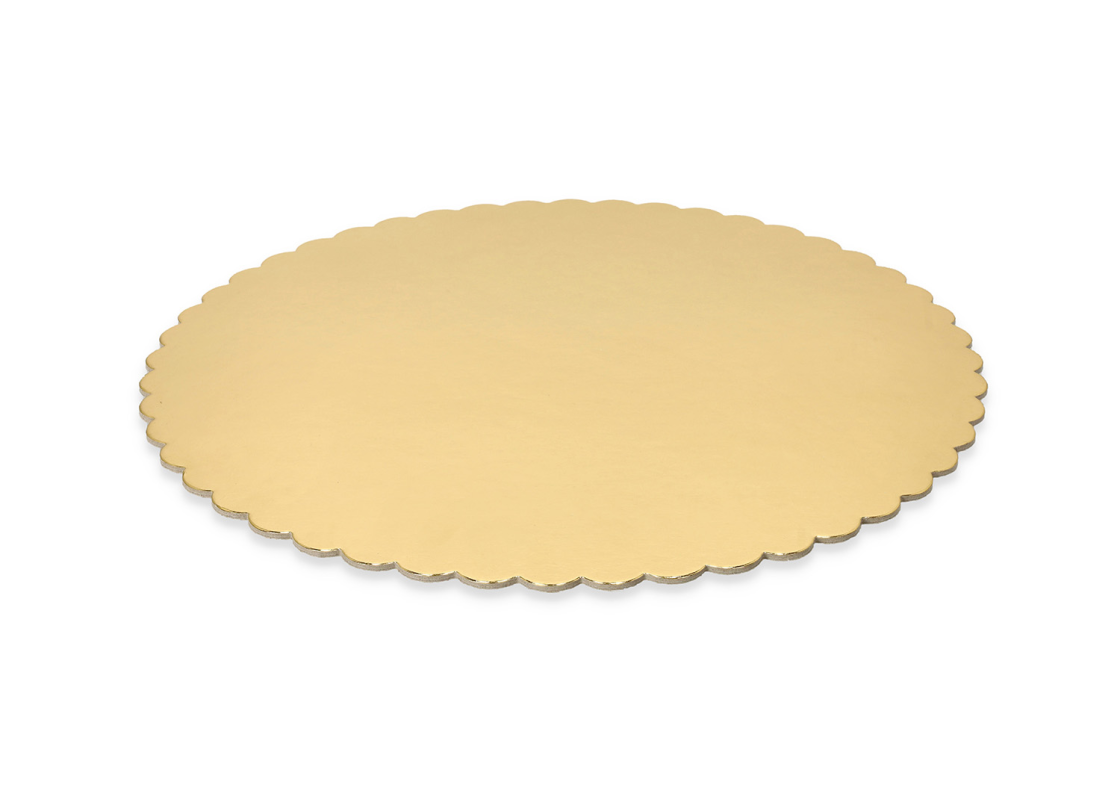 PD-FB26: Ø260 mm zelta kūkas paplāte, viļņotas malas, 10 gab. 2