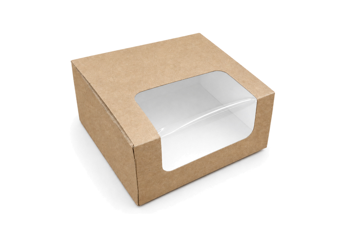 PRAL-8: 132x132x66 mm automātiskā tortes montāžas<br>kaste ar PVC lodziņu, 25 gab. 1