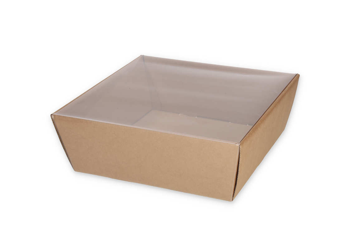 TRAY-3: Dāvanu komplekta kaste ar caurspīdīgu vāku, 260x260x100 mm 1